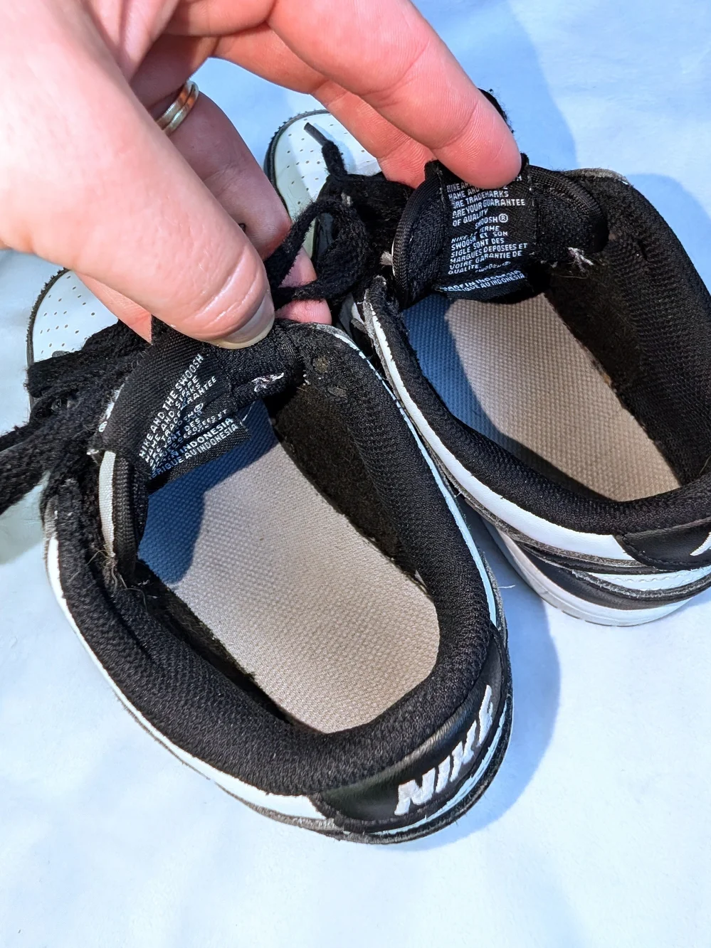 Nike Dunk Low Panda Black White Kids Size 2Y CW1588-100 Youth Sneakers Shoes